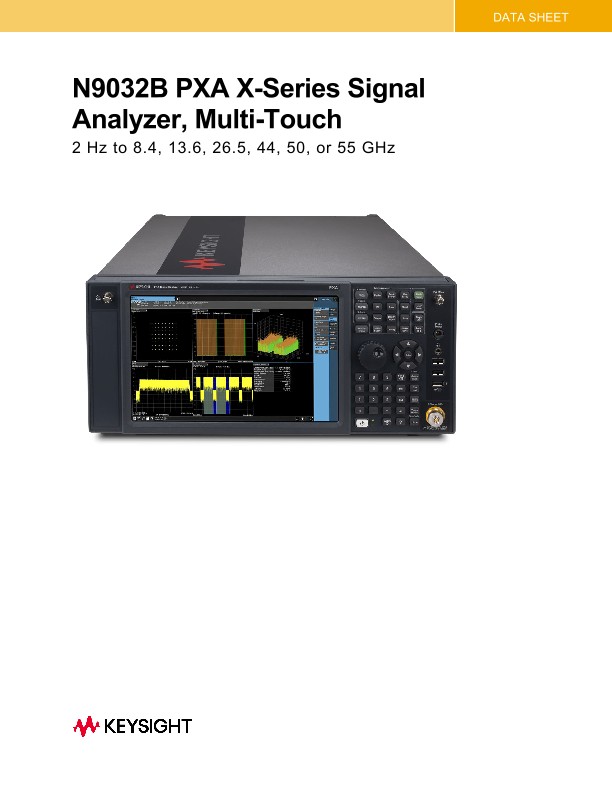 N9032B PXA XSeries Signal Analyzer, MultiTouch PDF Asset Page Keysight